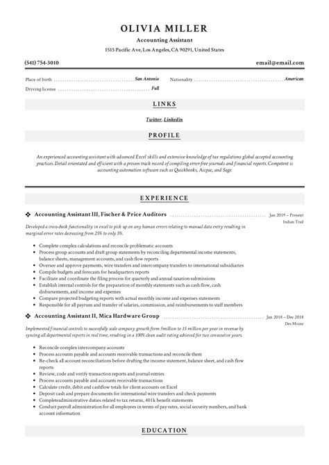 senior accounts assistant resume examples|Senior Accounting Assistant Resume Sample 